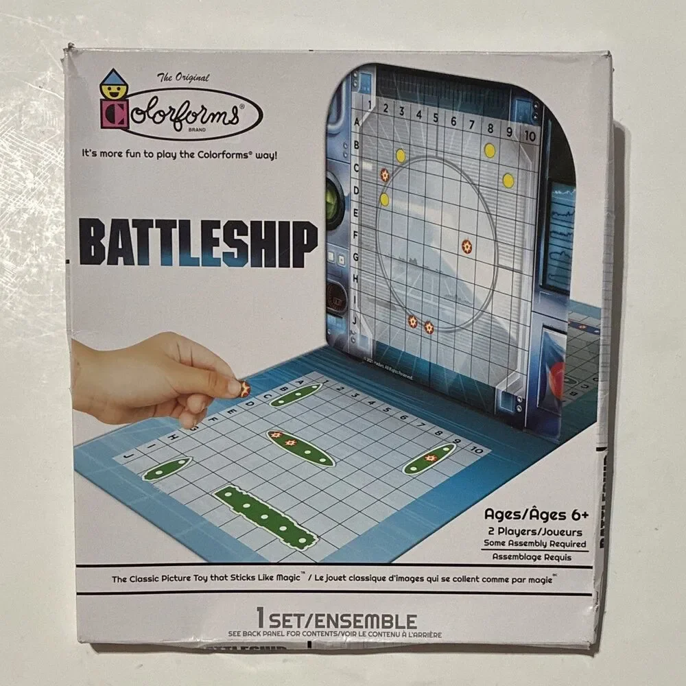 Colorforms Battleship Game 2021 Complete Unused 190 Pieces Hasbro
